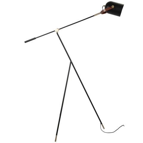 Copper Grove Aichach Black and Goldtone Industrial Tripod Floor Lamp