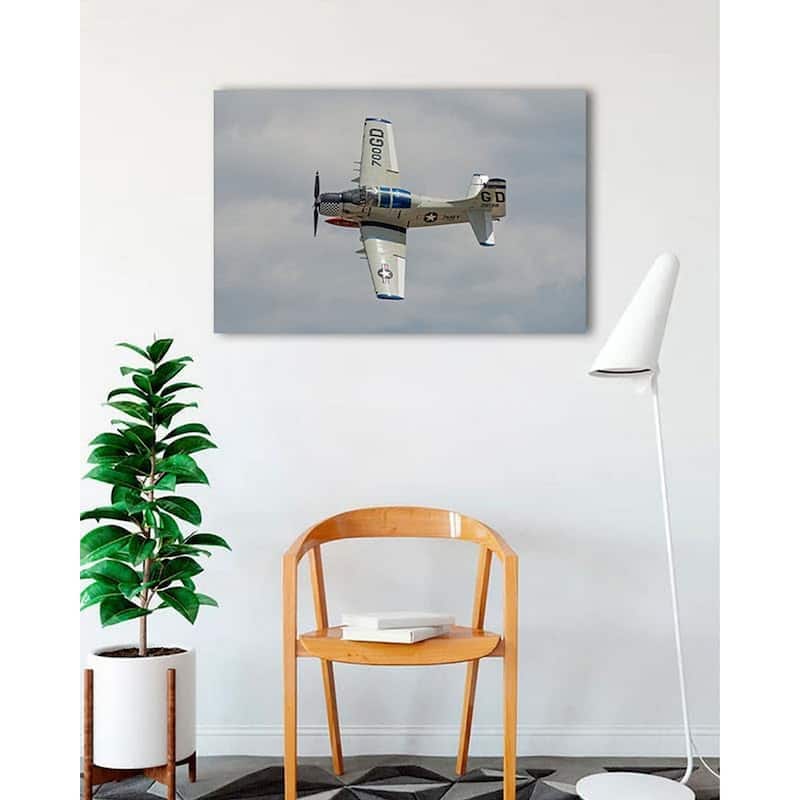 WC005 Douglas A-1 Airplane in Flight by Wayne Collamore Art Poster - Print On Demand - 24 x 36 Inch