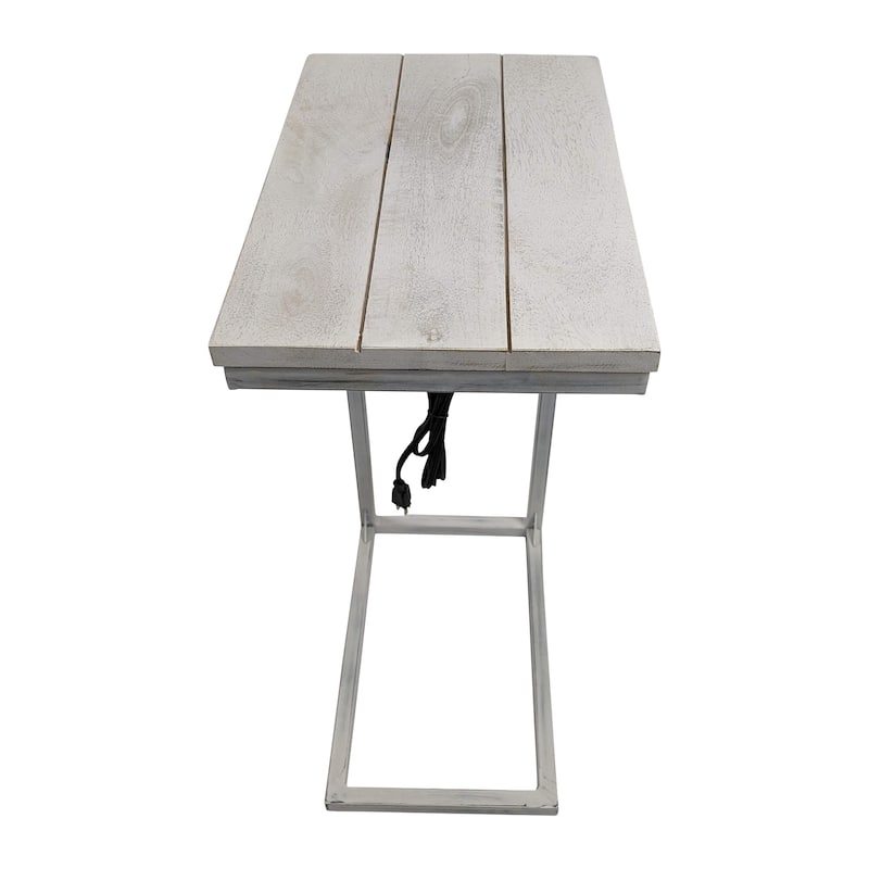 Carolina Living Chloe C-Form Accent Table - USB Ports