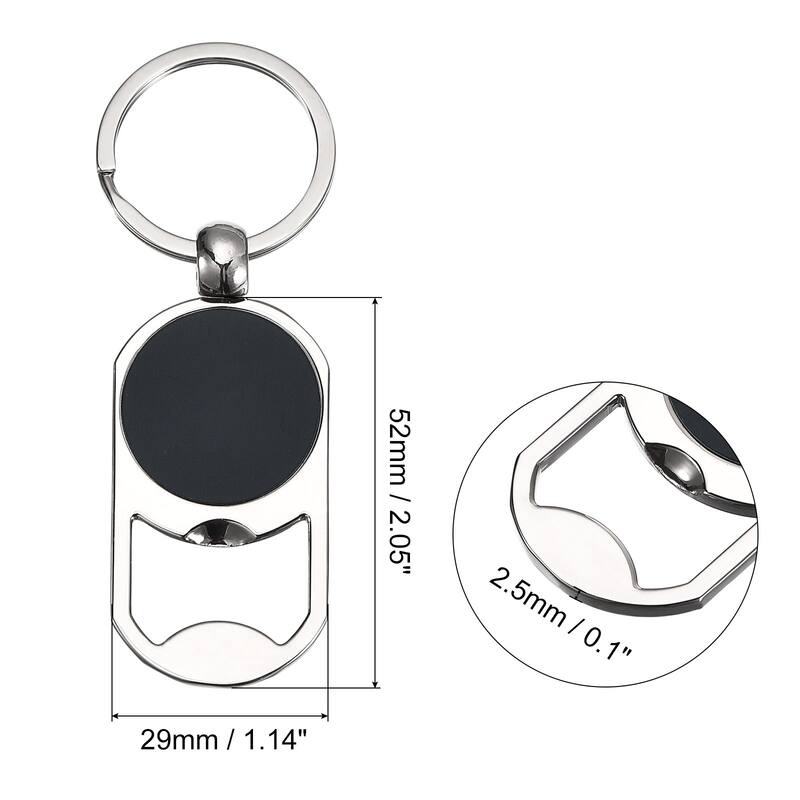 Bottle Opener Keychain, Stainless Steel Flat Beer Bottle Opener Silver - 2pcs