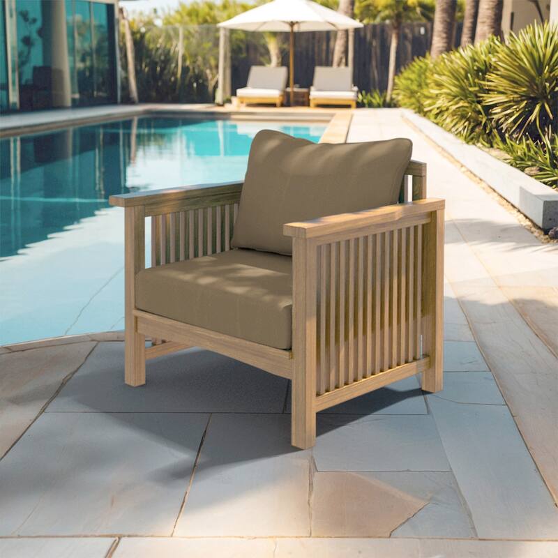 California Umbrella Outdoor Deep Seat Cushion Set, 24" x 48", Sunbrella Fabric, Densified Fiber Fill