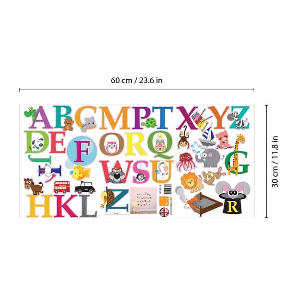 dimension image slide 1 of 2, Walplus Kids Learning Alphabets Wall Sticker Nursery Decor Art Decal