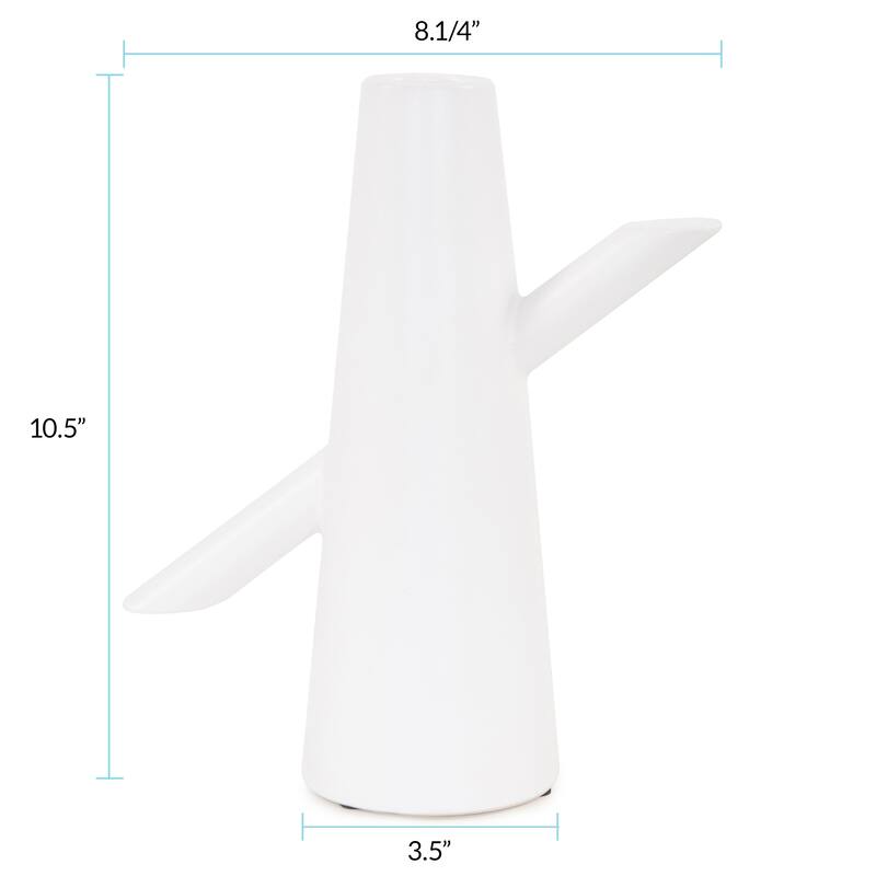 Allan Andrews Decorative Matte White Ceramic Abstract Scandinavian Vase Collection