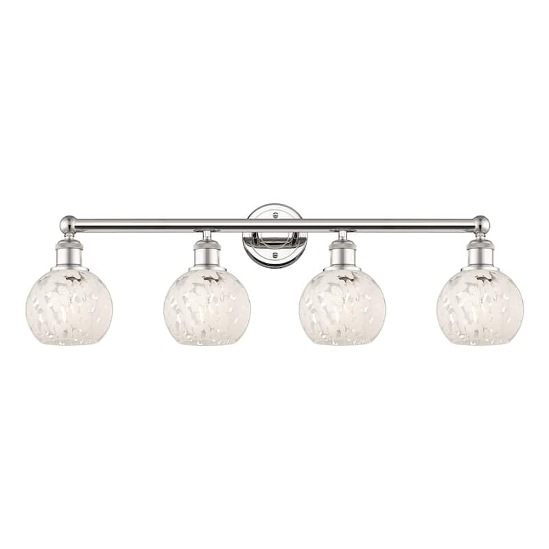 Innovations Lighting 616-4W 10 33 White Mouchette Vanity White - Polished Nickel