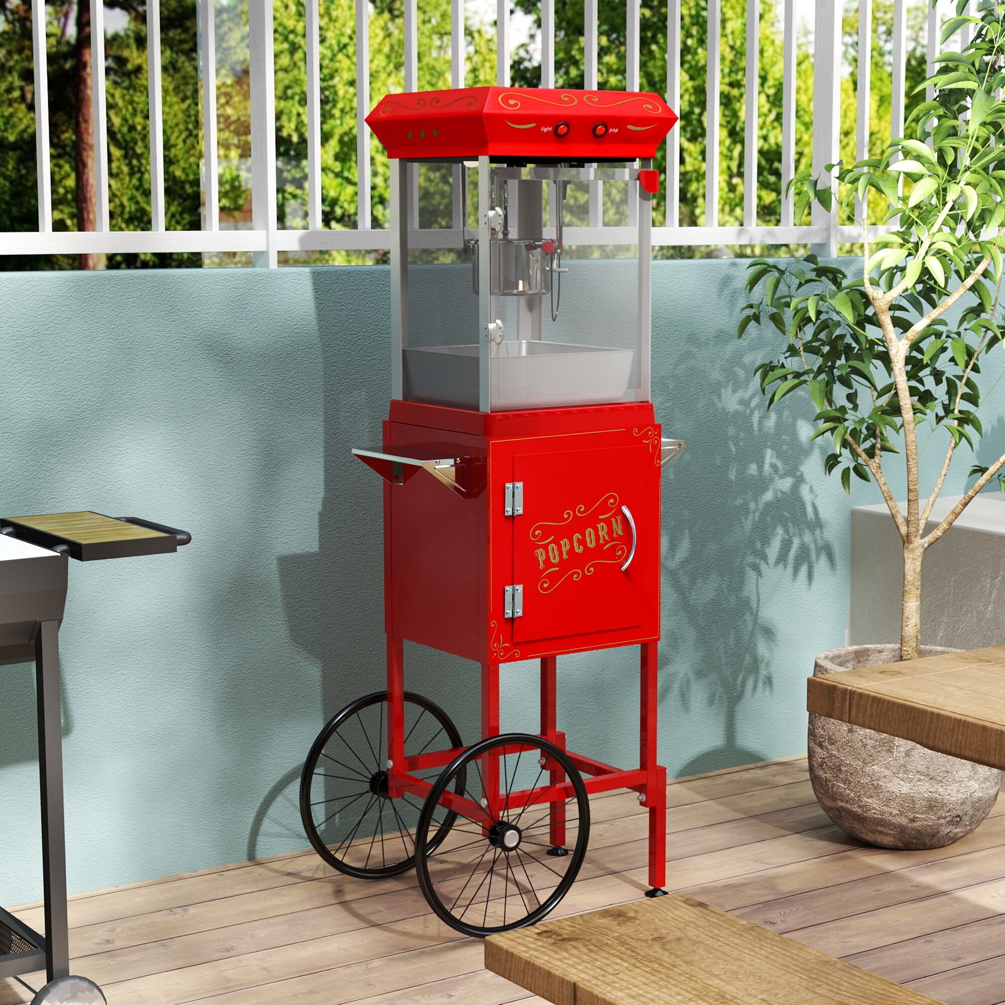 AMT 1/20 ポップコーン・ワゴン Vintage Style Popcorn Maker with Cart - 6 oz. pan, stainless steel