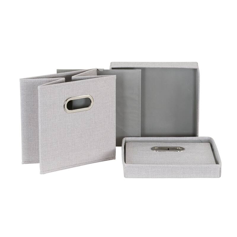 Household Essentials Storage Bins with Lids and Chromed Grommet Handles