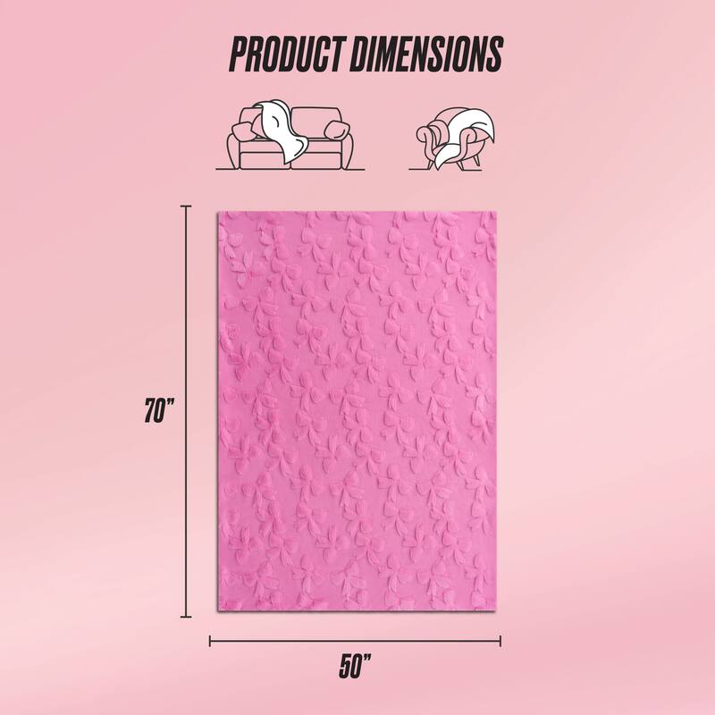 Juicy Couture 3D Faux Fur Throw Blanket