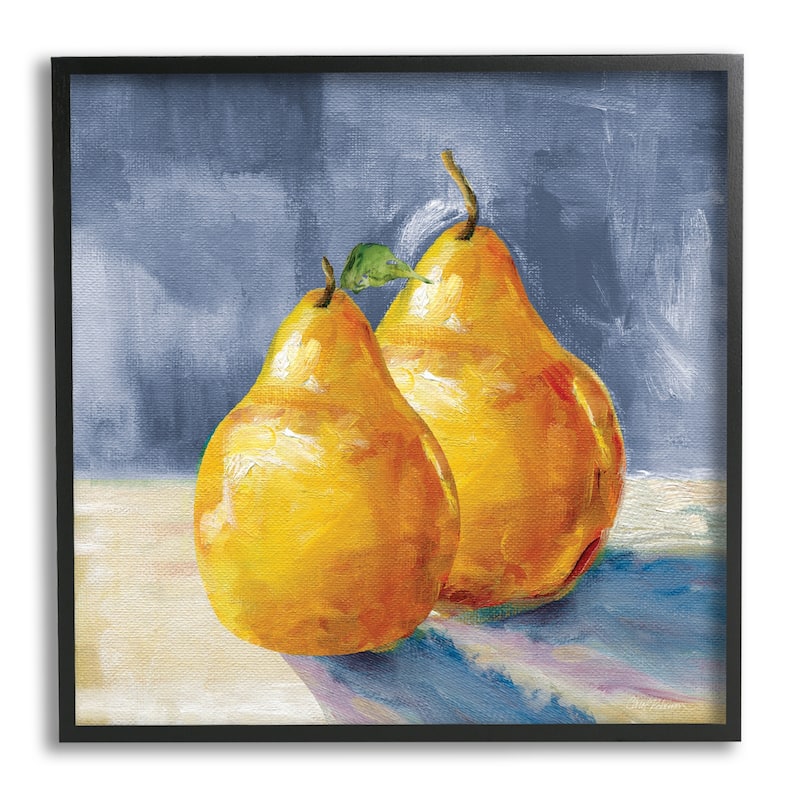 Stupell Classic Yellow Pears Delicious Fruit Still Life Framed Wall Art, Design by Carol Robinson - 17 x 17 - Black
