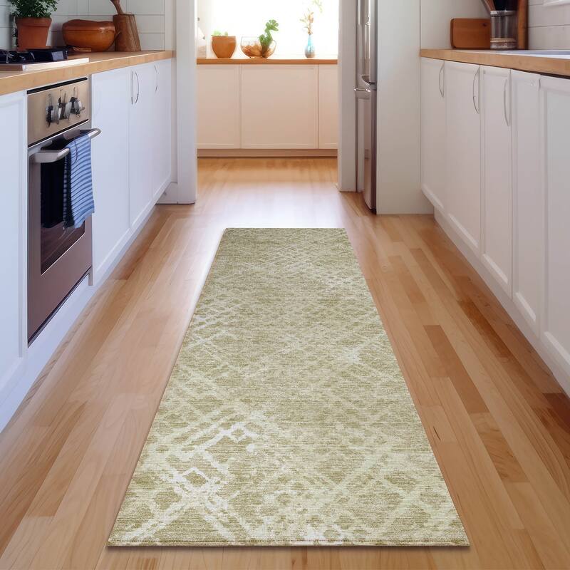 Premium Washable Super Soft Modern Trellis Mayfield Rug - Beige - 2' 3" x 7' 6" - Runner