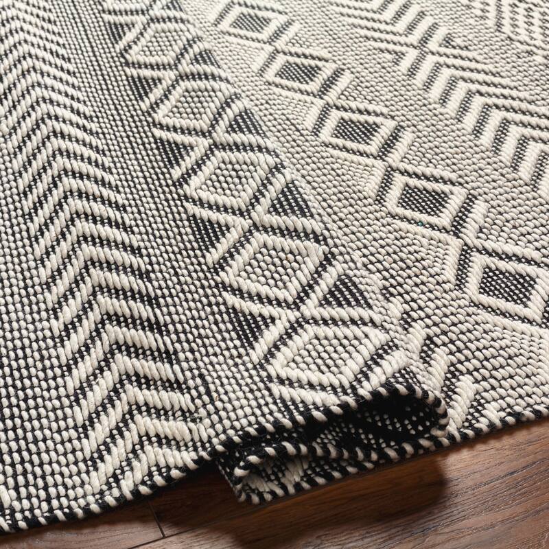 Fayzae Handmade Boho Wool Blend Area Rug