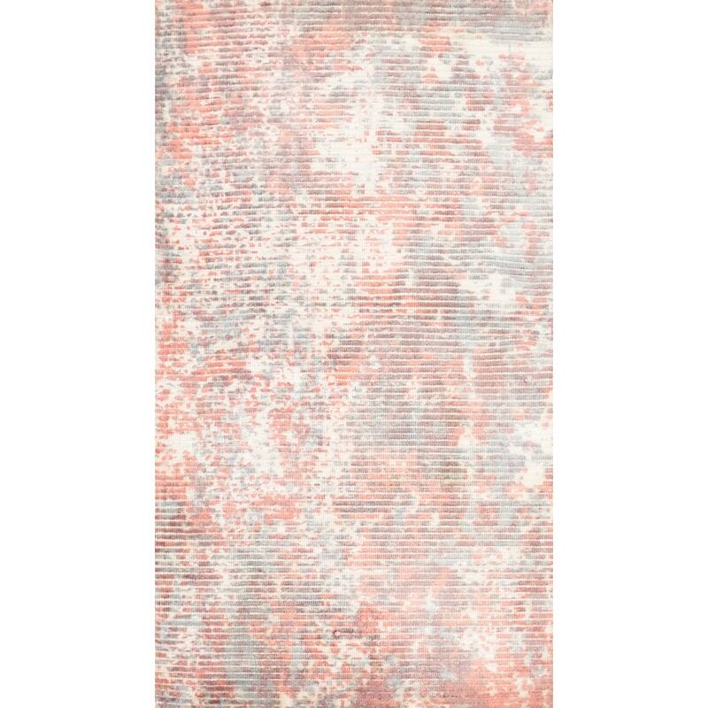 Hand Knotted Oriental Viscose Silk Carpet Modern Abstract Coral Abstract Area Rug - 4' 0'' X 2' 0''
