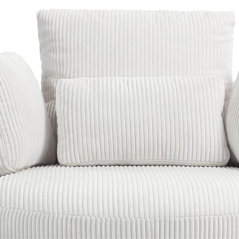 Upholstered Accent Swivel Barrel Armchair Club Chair with Pillows
