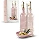 preview thumbnail 143 of 196, COOK WITH COLOR Glass Olive Oil Bottle Dispenser - 2 Pack- 17oz Oil and Vinegar Carafe Decanter Pink Champagne Bubbles