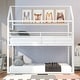 preview thumbnail 12 of 18, Twin over Twin Metal Bunk Bed with Guardrails & Ladder - House Design