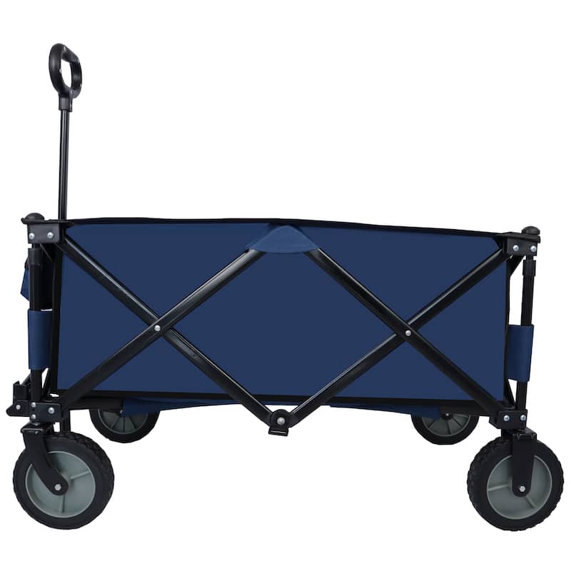 Utility Collapsible Folding Wagon Cart,Beach Wagon - N/A - Blue