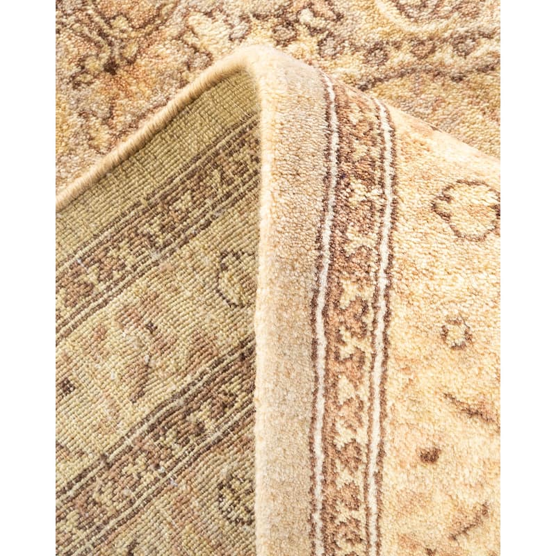 Overton Hand Knotted Wool Vintage Inspired Traditional Mogul Gray Area Rug - 6' 3" x 9' 1"