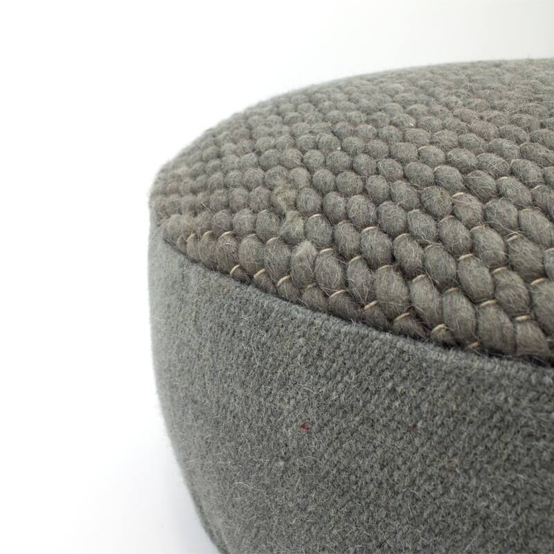 Jiti Indoor Braided Design Casual Lounging Pouf Ottoman Seating for Indoor Space.