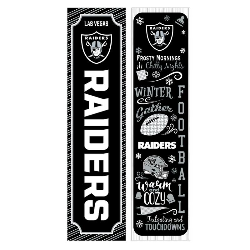 47" Double Sided Seasonal Porch Leaner, Las Vegas Raiders - 47" x 11.25"