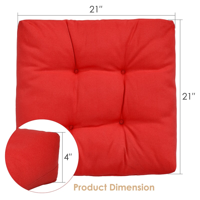 Gymax Set of 2 Square Seat Chair Cushion Pad Waterproof Indoor Outdoor - See details