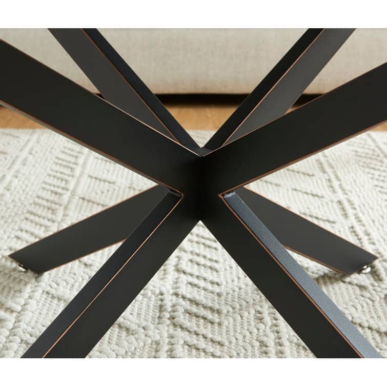 35.4" Round Coffee Table With Glass Top