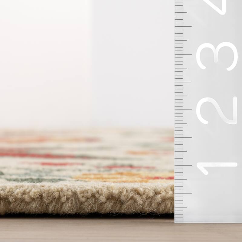 Padma Lakshmi Shangrila Folk Floral Wool Rug