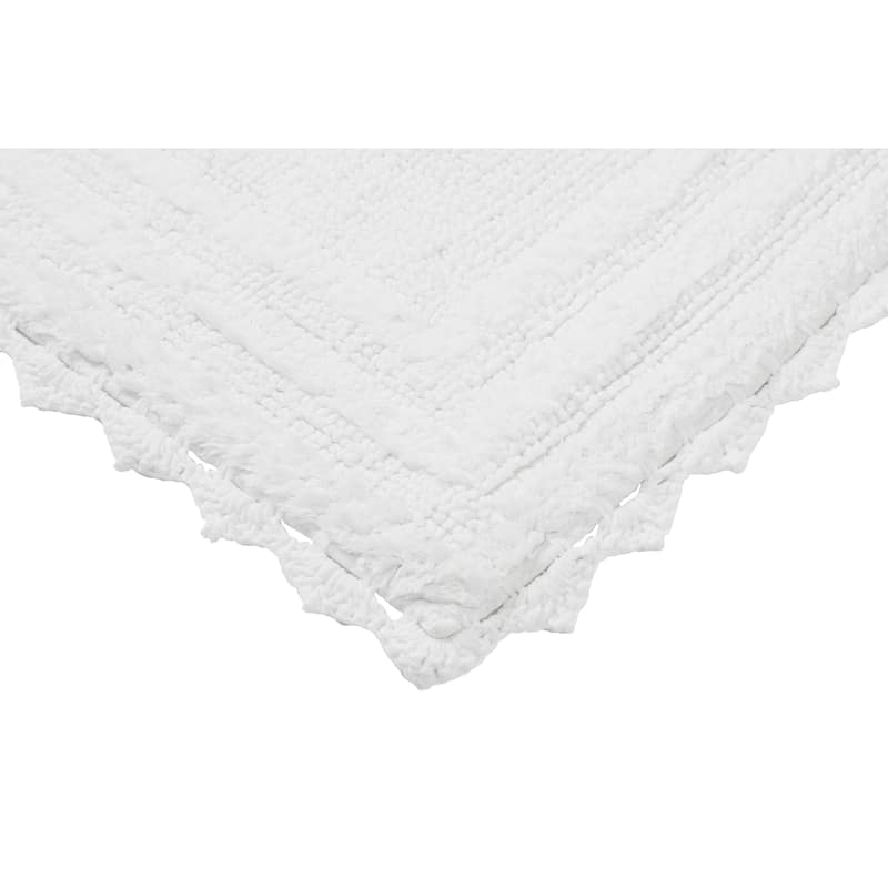 Better Trends Bath Rugs Set 100% Cotton Soft & Water Absorbent Tufted Bathroom Rug for Shower, Sink Bath Mats Lilly Crochet