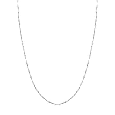 Curata 14k White Gold Singapore Chain Necklace 1.7mm (Lobster)