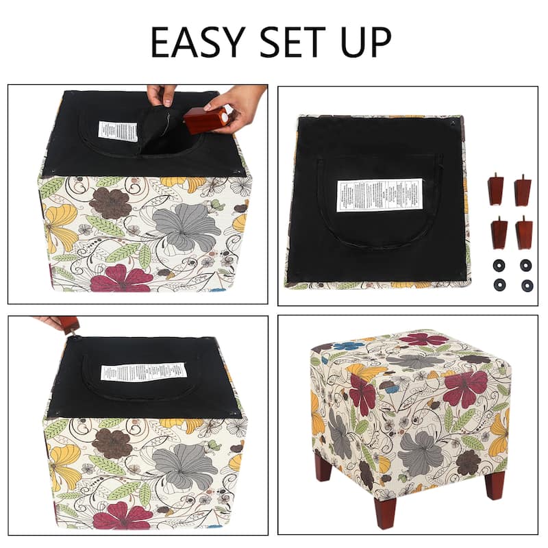 Adeco Simple British Style Passionate Cube Ottoman Footstool