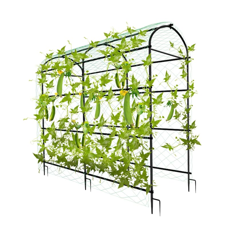 Large Metal Archway Arbor Plants Arch Trellis Garden Tunnel with Climbing Net