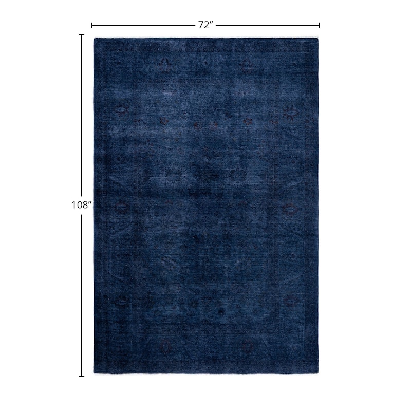 Contemporary Overdyed Wool Hand Knotted Area Rug - 6' 0" x 9' 0"