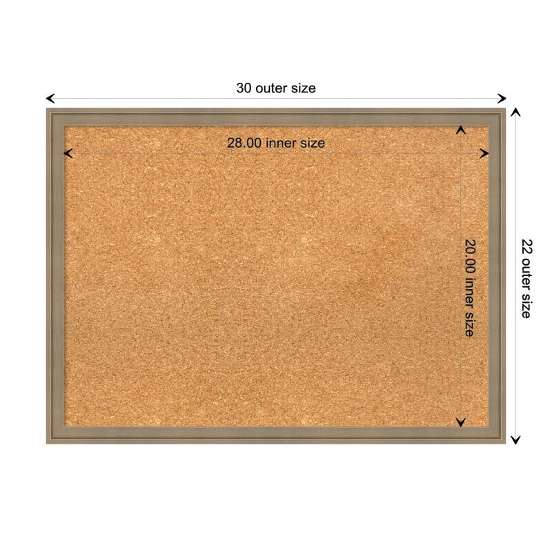 FlorenceFramed Natural Corkboard Bulletin Board - Florence Light Brown - Board Size 28x20