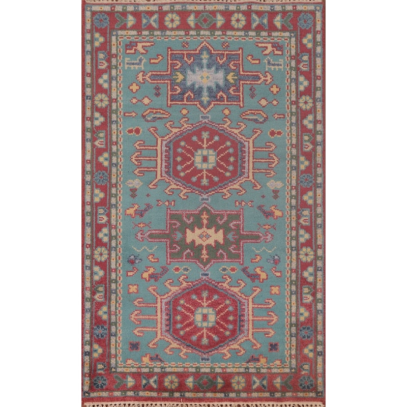 Traditional Kazak Oriental Accent Rug Handmade Wool Carpet - 3'0"x 5'0"