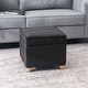 preview thumbnail 133 of 149, Adeco Square Storage Ottoman 17 inch Footstool Dark-Grey-Stripe-Velvet