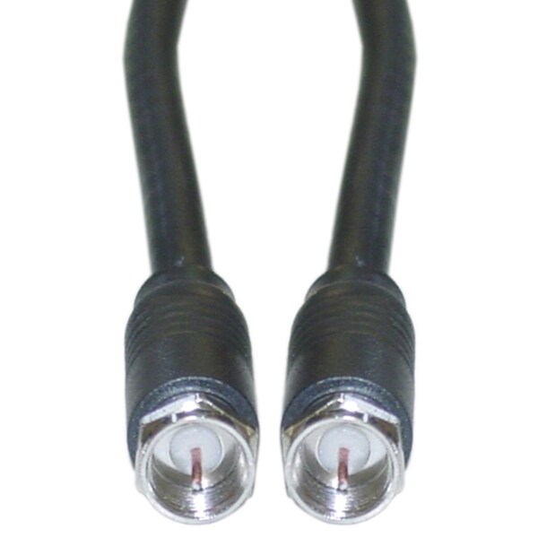 Offex F-pin RG6 Coaxial Cable, Black, F-pin Male, UL rated, 15 foot