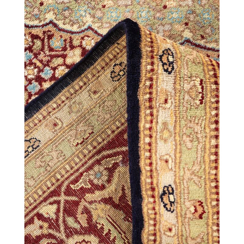 Overton Hand Knotted Wool Vintage Inspired Traditional Mogul Blue Area Rug - 9 x 12