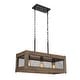 preview thumbnail 11 of 27, LALUZ Farmhouse 5-Light Rectangle Wood Chandelier Rustic Island Lights for Dining Kitchen Island