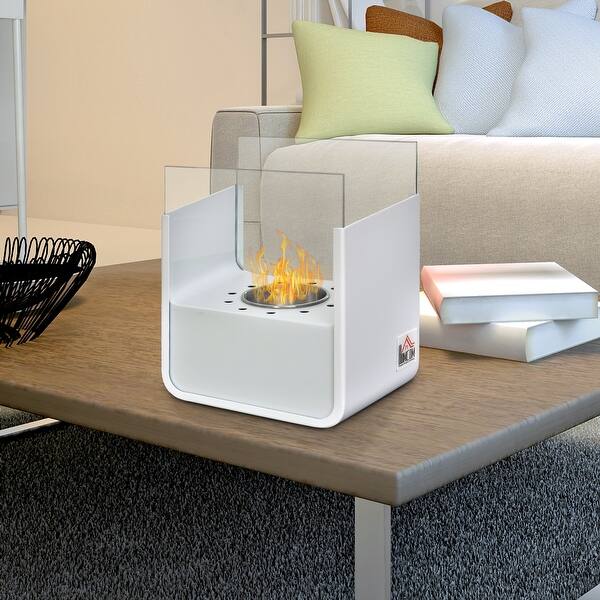 Homcom Portable Tabletop Ventless Ethanol Fireplace Indoor Outdoor Fire Pit 7 75 X 6 Overstock 32192888 All products from indoor fire pit table category are shipped worldwide with no additional fees. homcom