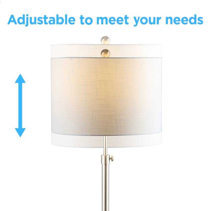 June 65" Adjustable Metal/Marble LED Floor Lamp by JONATHAN Y - 57-65" H x 15" W x 15" D