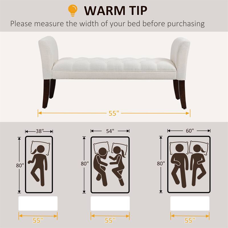 Upholstered Bedroom Entryway Bench