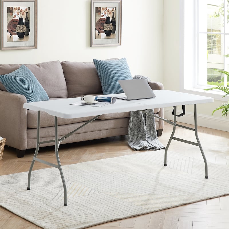 Folding Table Foldable Table Portable Collapsible Table Multipurpose Rectangular Resin Fold Up Table for Outdoor Camping