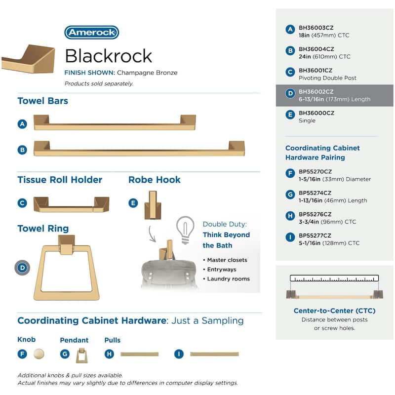 Amerock Blackrock 6-13/16" Wall Mounted Towel Ring