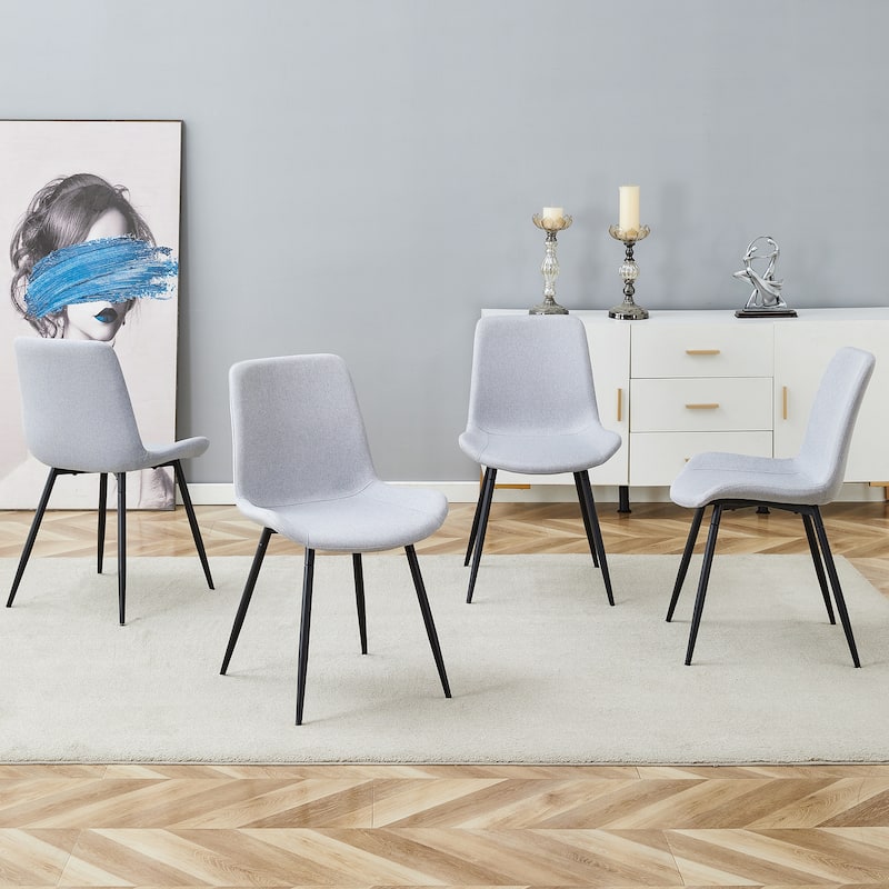 Comfortable Linen-Cotton Dining Chair Set - Set of 4