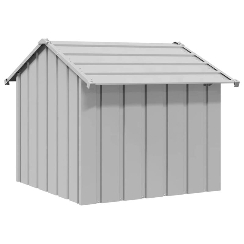 vidaXL Dog House Grey Galvanized Steel 33.5 x 42.1 x 31.9 in Dog House