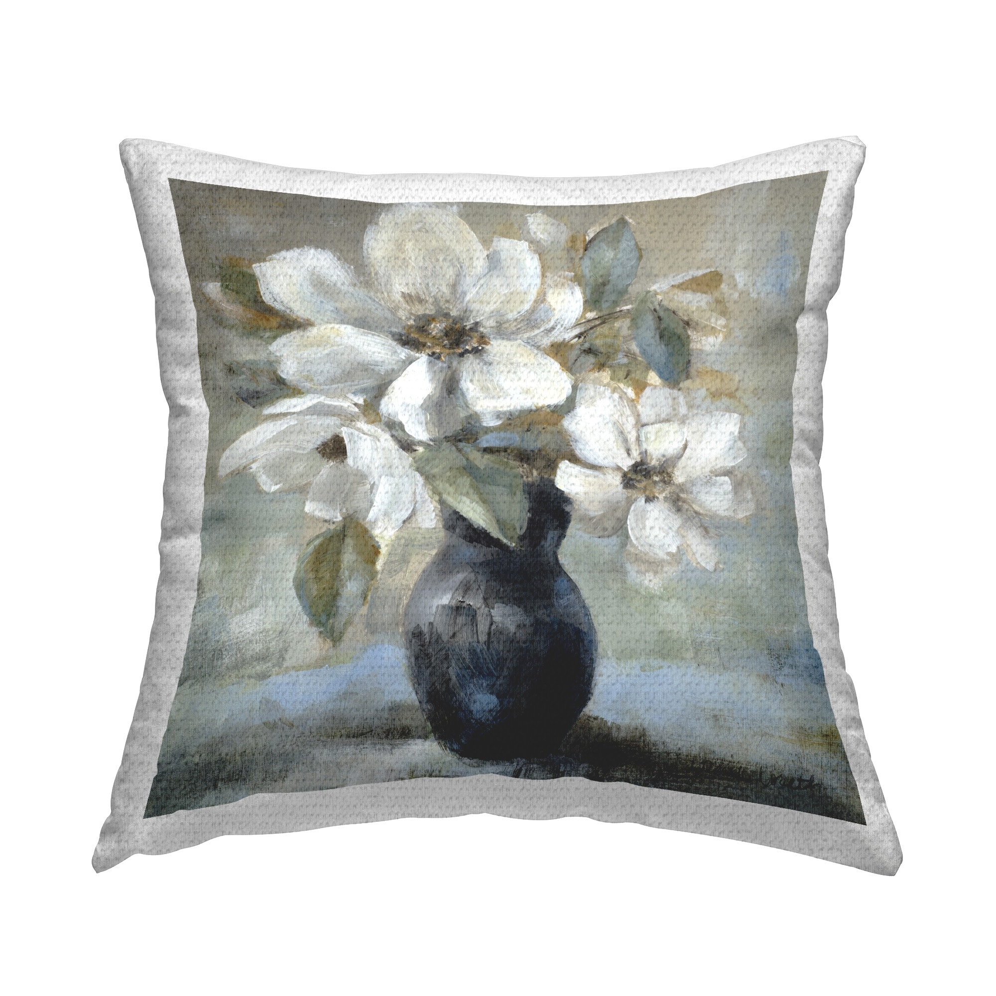 Stupell Flowers in Black Vase Printed Outdoor Throw Pillow Design by Lanie Loreth