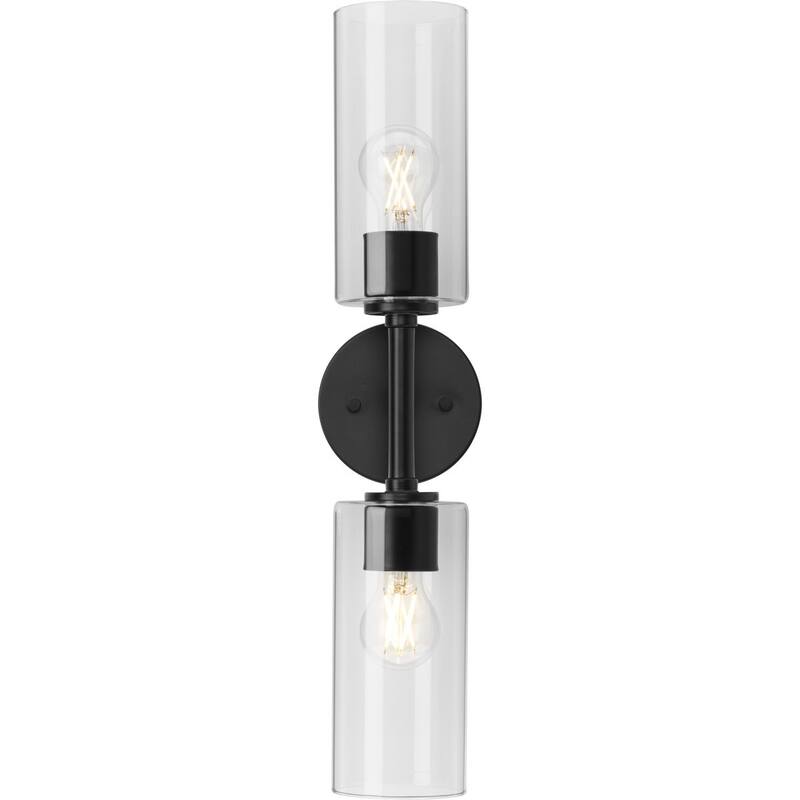 Cofield Collection Two-Light Matte Black Transitional Wall Bracket - 22.5 in x 5.62 in x 4.87 in