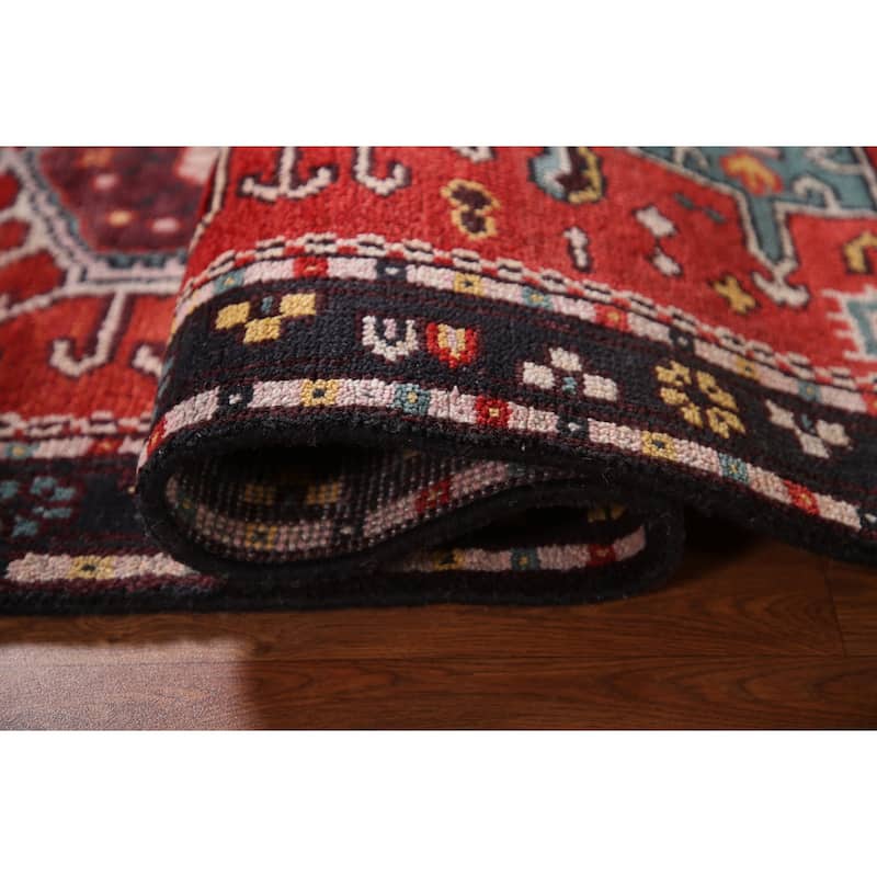 Geometric Kazak Indian Area Rug Hand-knotted Wool Carpet - 2'11"x 5'0"