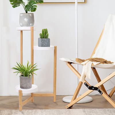 3-Tier Bamboo Plant Stand Flower Pot Display Holder
