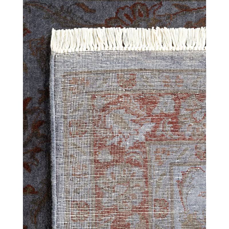 Overton Hand Knotted Wool Vintage Inspired Modern Contemporary Overdyed Gray Area Rug - 3' 1" x 5' 3"