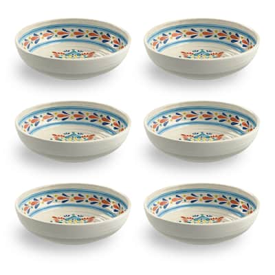 Abode Homewares by TarHong La Cena Medallion Low Bowl, 8"/ 43.3 oz.Set of 6