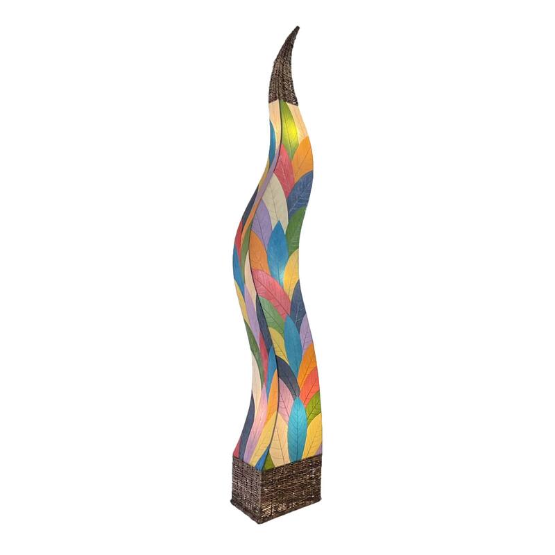 Eangee Handmade Flame Giant Lamp, Cocoa Leaves Shade, 13 x 13 x 72 in. - 13 x 13 x 72